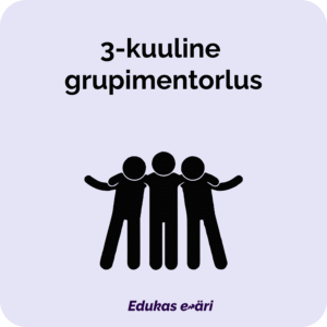 3 people standing, 3 month mentorship with Margit Eerma