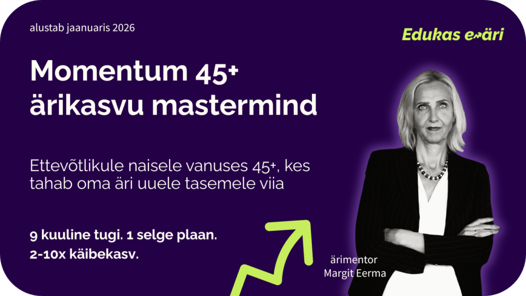 woman standing, arms crossed, text, mastermind, momentum 45+