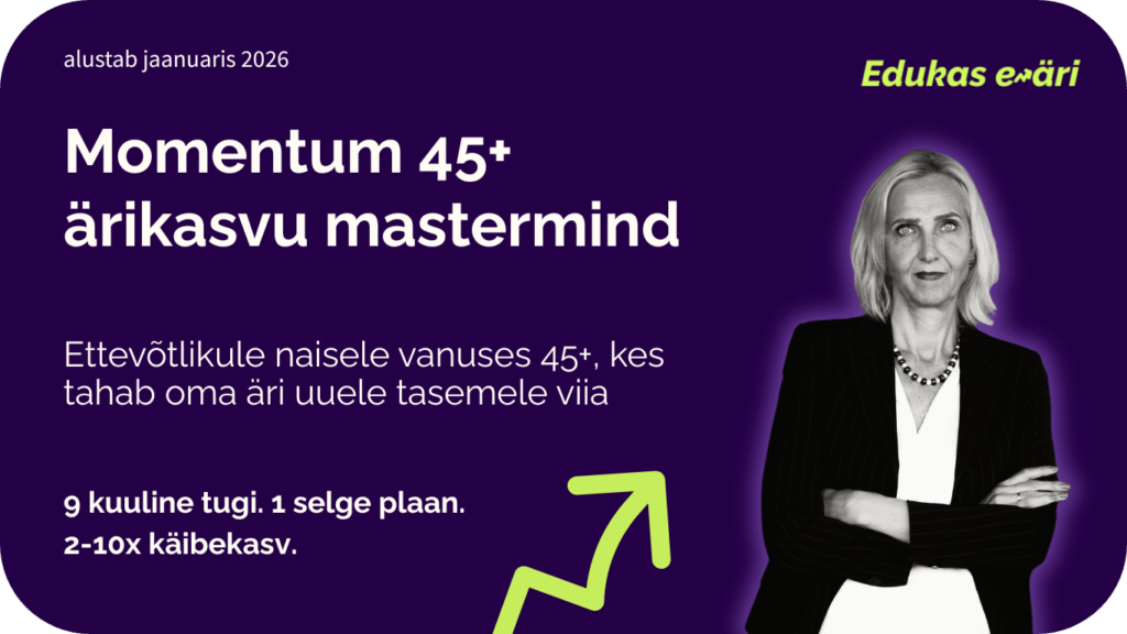 woman standing, arms crossed, text, mastermind, momentum 45+