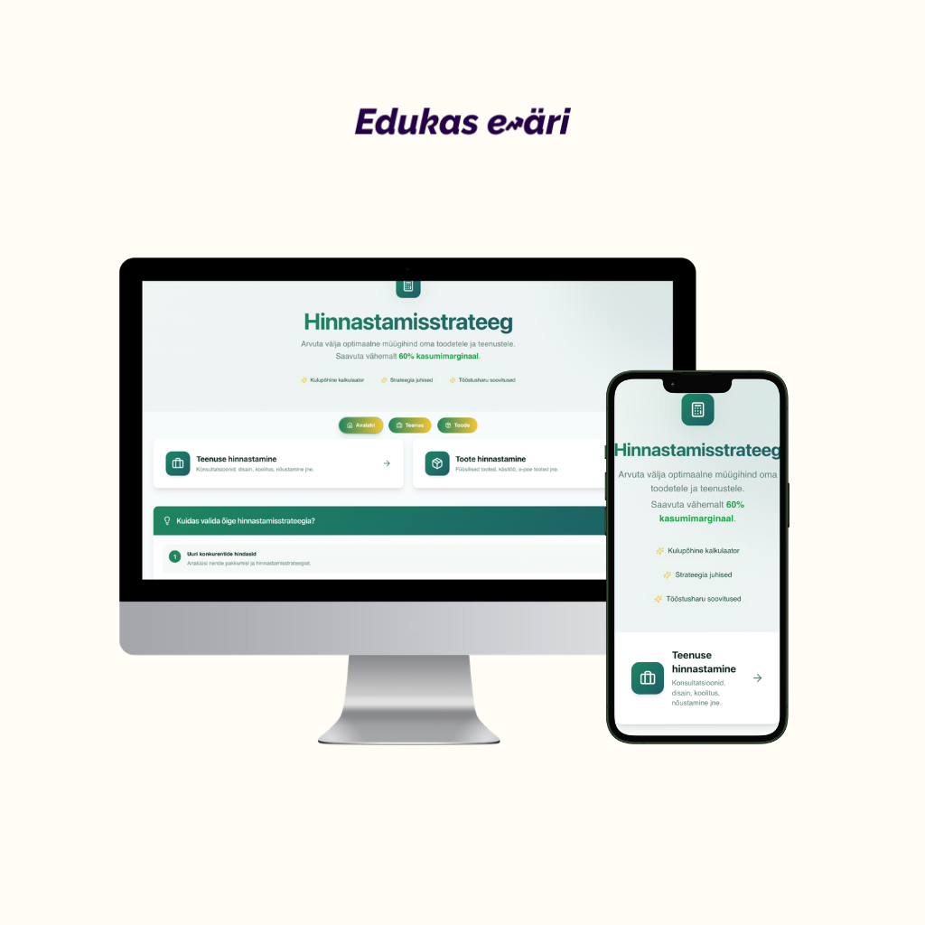 pricing strategy app, edukas eäri